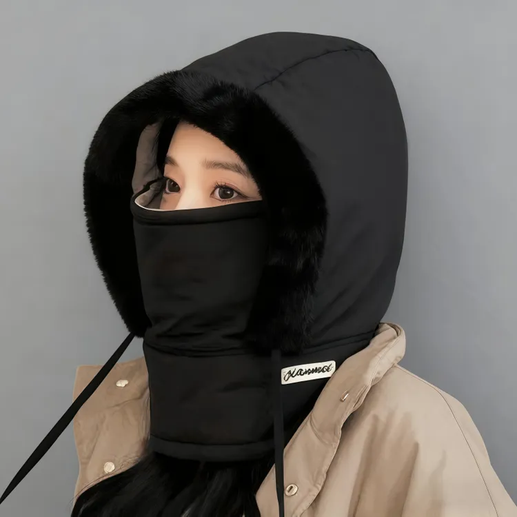 冬季围脖一体帽保暖男女护耳加绒加厚防寒面罩防风骑行帽雷锋帽子