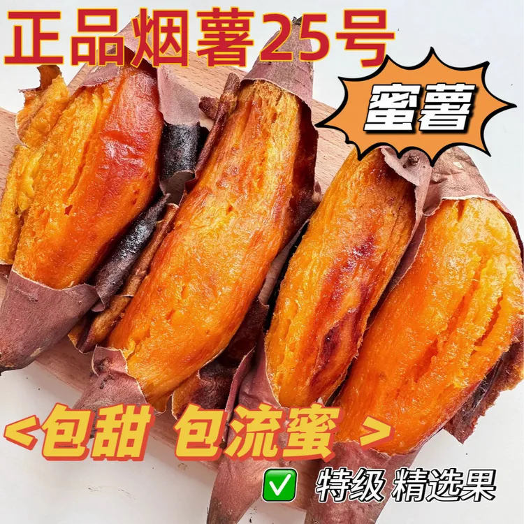 山东红薯烟薯25号糖心流油蜜薯番薯沙地种植地瓜烤地瓜