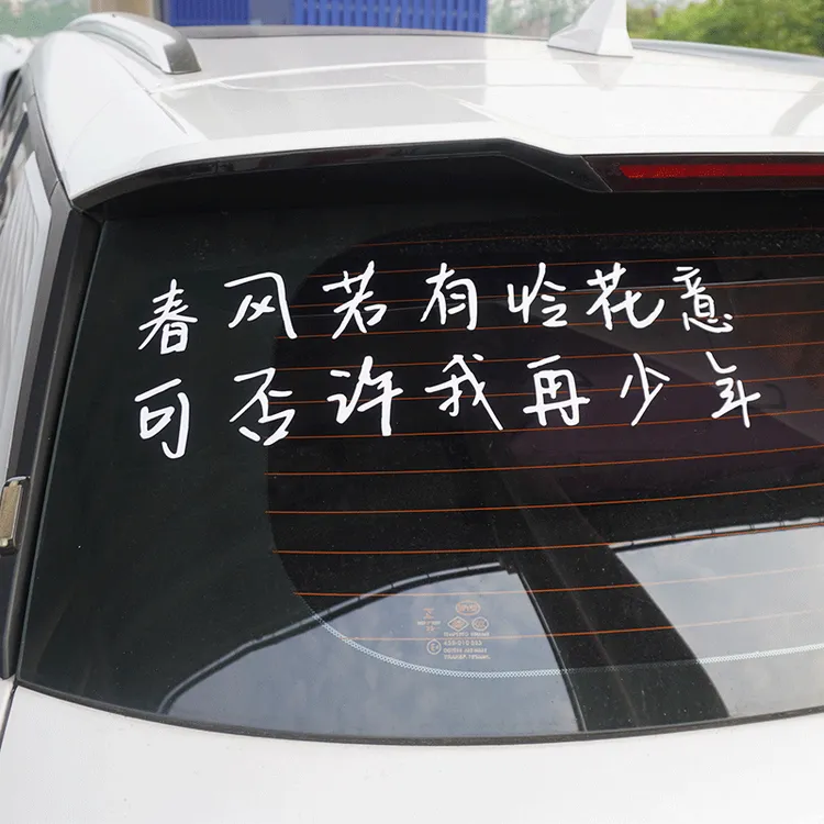 春风若有怜花意可否许我再少年汽车电动车贴纸后挡风玻璃车门装饰