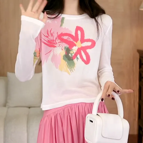 2025夏季新款新款休闲百搭时尚T恤白色打底衫C5557