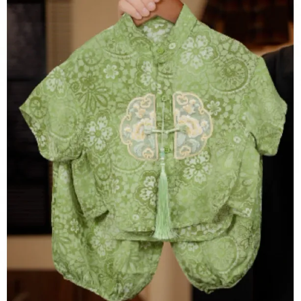 儿童2025夏季新款薄款男童夏款夏装中式套小童休闲舒适童装潮流