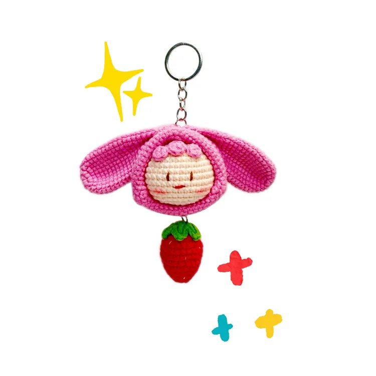 九九月大耳朵幸运兔。包挂钥匙扣手机配饰收纳包休闲风公主风