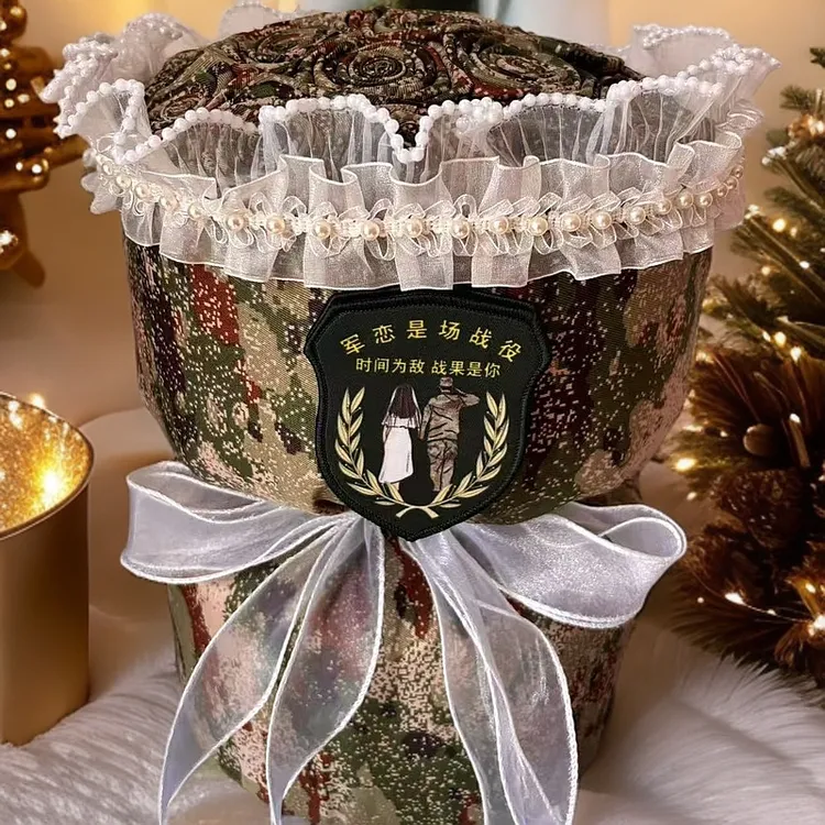 顺丰发货迷彩手手工玫瑰花生日花束送男朋友送女朋友19支成品发货