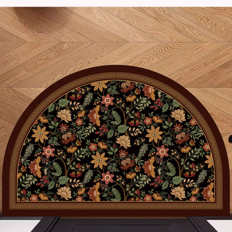 田园碎花美式复古入户门进门脚垫半圆形浴室美式复古门口进门脚垫