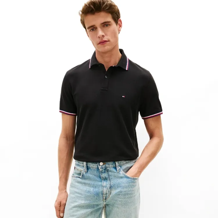 TOMMY HILFIGER夏季新品男条纹短袖刺绣翻领POLO衫男款78B2300 ZZ