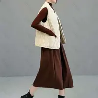 *纪凡姬/006-休闲短款菱形格时尚填充白鸭绒百搭马甲