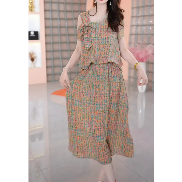 星辰女装夏季时尚女神修身洋气宽松气质休闲百搭显瘦减龄女装套