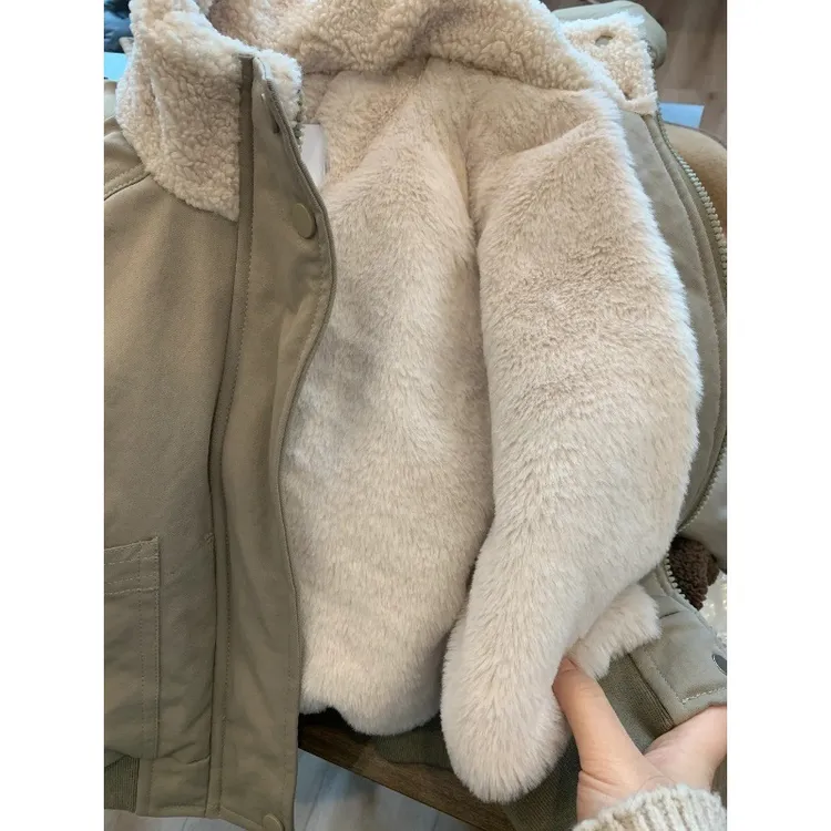 2025秋冬季新款棉衣外套儿童装加绒加厚保暖休闲短款男女童棉服