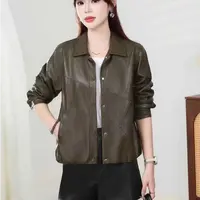 皮衣女外套秋季新款中老年妈妈装时尚减龄高级感专柜皮夹克宽松潮