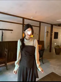 姐感天菜~韩系气质半高领简约宽松显瘦长袖衬衫吊带阔腿裤套装