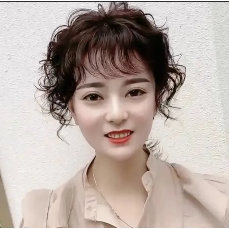 头顶卷发片女自然轻薄蓬松发片增发量遮白发真人发丝假发片