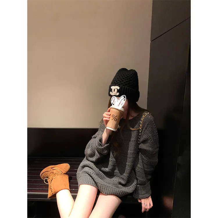 毛衣女2025春秋韩系穿搭慵懒风圆领套头宽松显瘦百搭针织长袖上衣