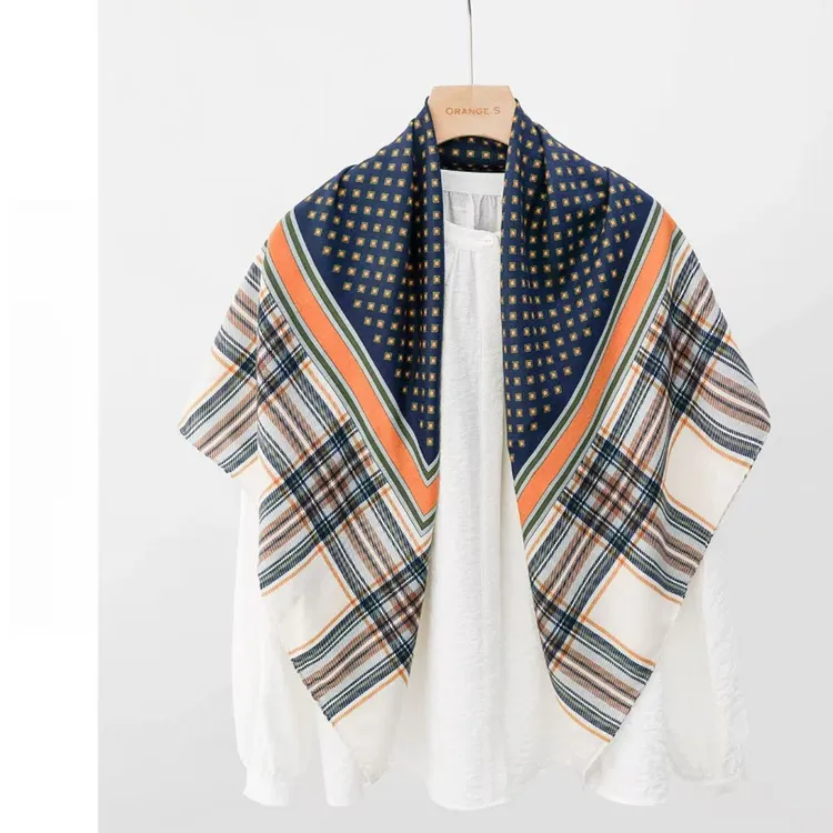 【Ys家棋局】100%绵羊毛围巾女102CM双面百搭披肩丝巾冬季保暖围巾