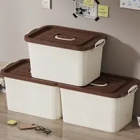 【拍一发三】奶咖收纳盒收纳箱家用收纳储物杂物玩具整理箱宿舍收纳