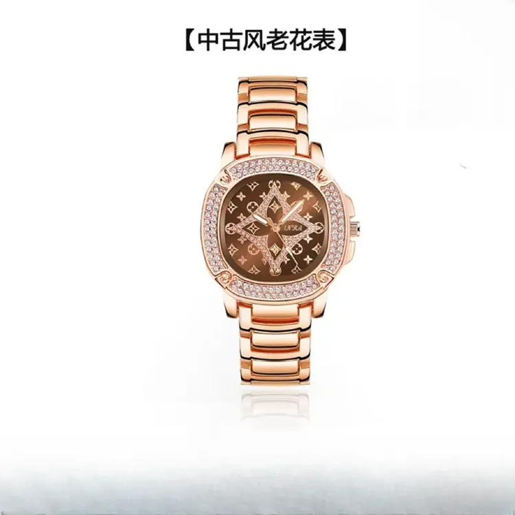 复古时尚精美小香风玫瑰金色女士轻奢腕表——H9912