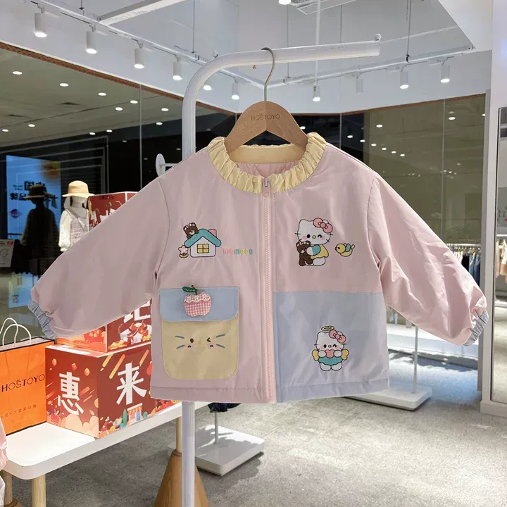 皇室童缘2025冬季女童新款休闲可爱卡通猫猫棉服外套17830138001