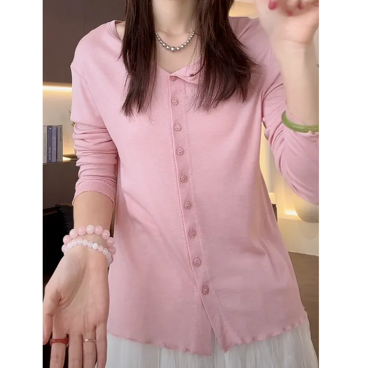 设计感纯色木耳边天丝垂感针织开衫女2025新款春夏百搭防晒上衣