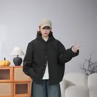 韩系轻薄显瘦连帽极简风设计感棉服