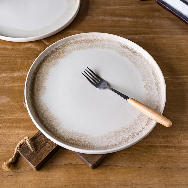 【闭眼入的盘子】10寸窑变釉牛排意面盘西餐甜品摆盘复古菜盘 微瑕