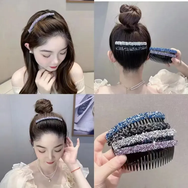 网红亮片刘海插梳韩式碎发百搭插梳头饰碎发夹