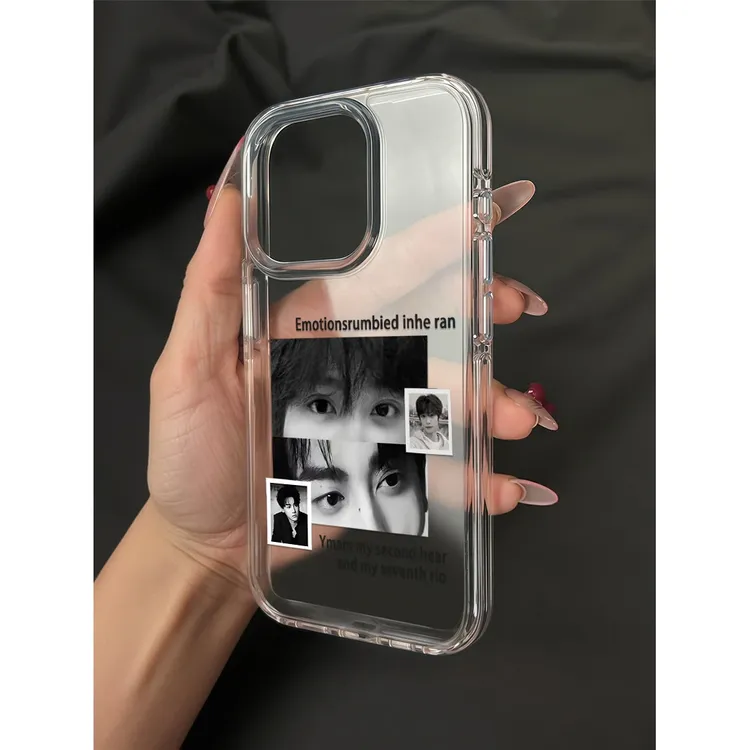 双人眼神适用iPhone16Promax创意15手机壳14苹果13大孔12透明11软