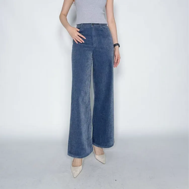 AMASS/阿玛施25新款百搭直筒裤高腰显瘦显高牛仔裤阔腿裤5100388