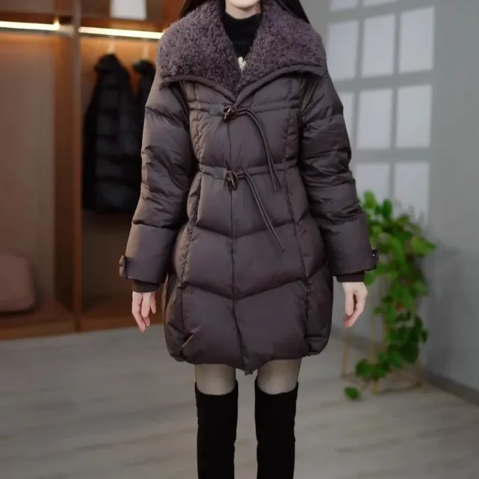 2025冬季新款优雅百搭修身减龄保暖白鸭绒羽绒服M-3XL