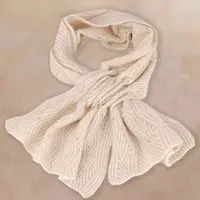 【品牌同款】轻盈软糯100山羊绒撞色镂空围脖秋冬保暖羊绒围巾24420