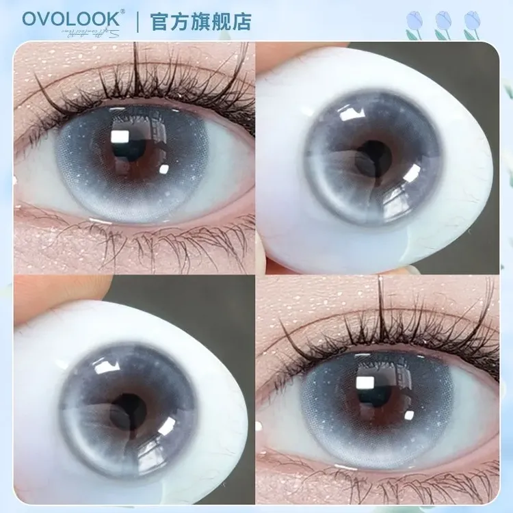 OVOLOOK【日抛10片装】蓝星之恋小直径高光漫画蓝色美瞳隐形眼镜G2