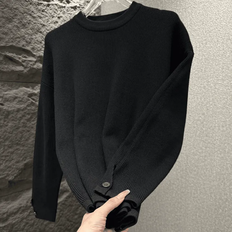 MALEASY男士针织衫毛衣男款加厚冬季休闲百搭长袖圆领大码男装
