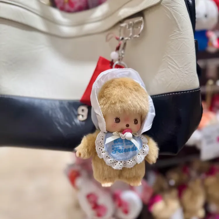 【冲绳限定】 Monchhichi 奶嘴围巾蒙奇奇钥匙扣玩偶