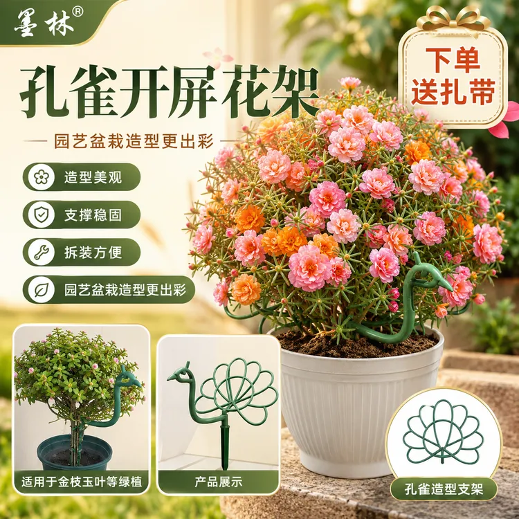 墨林太阳花孔雀开屏造型花架金枝玉叶支架园艺盆栽耐风化蟹爪兰架
