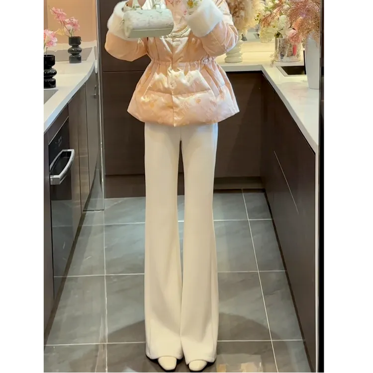 【周粥】【暖冬裤】2025冬季新款气质百搭直筒休闲裤预JJD5XXK6901