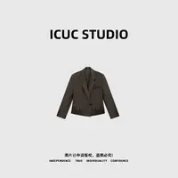 ICUC STUDIO-【英伦方式】琥珀流光风长袖亚麻西装外套251