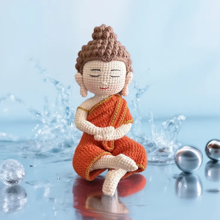 释迦摩尼大佛毛线钩织成品手工玫瑰花材料七彩葫芦娃钩织挂件成品