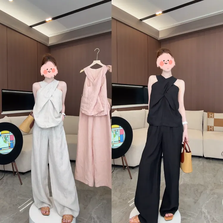 时尚套装减龄宽松裤子洋气夏季轻奢女装短袖网红套装休闲气质显瘦