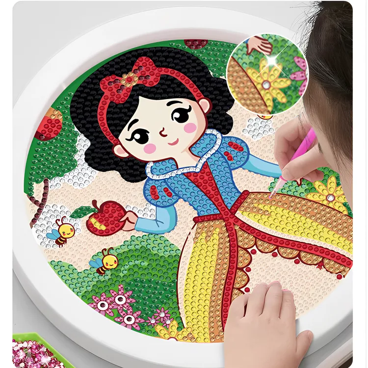 抢！公主卡通画满钻水晶贴画创意贴画玩具益智卡通拼图diy小玩具