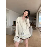十三行CZ-秋季福秒V领花边百搭衬衫#33302