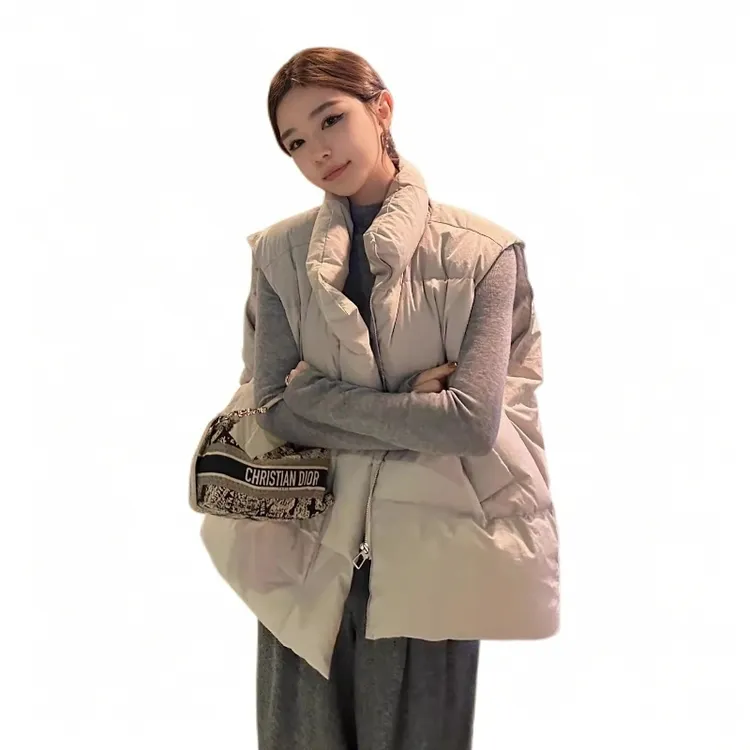 棉服马甲女外穿2025秋冬新款学院风欧货宽松加厚背心马夹坎肩外套