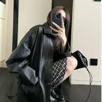 2515曼哈顿街区 带包包！金属丝PU蛋白皮衣外套