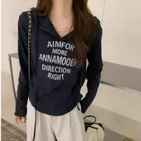 欧朵琦休闲时尚字母帽衫卫衣连帽长袖百搭