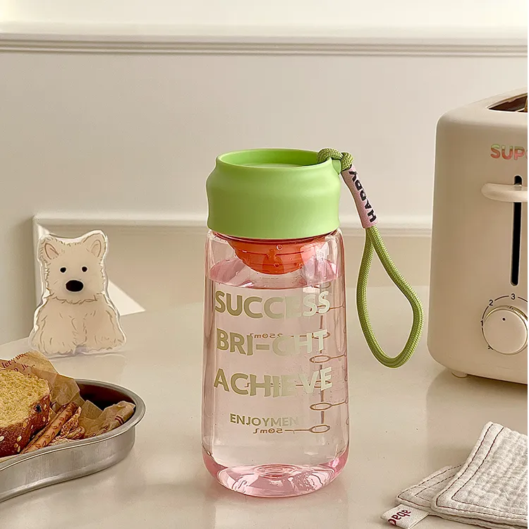 多巴胺果茶水杯2025新款高颜值耐高温防摔塑料杯子学生带刻度水杯