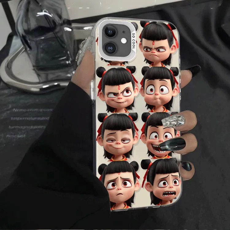 哪吒表情包适用于苹果11手机壳iphone11pro彩银promax新款ip11MC