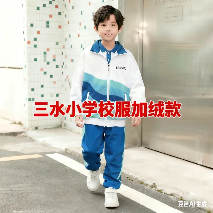 广东佛山三水区小学冬季加绒加厚校服长裤男女同款