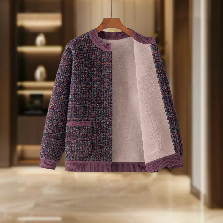 妈妈装冬季加绒加厚外套中老年女装开衫气质母亲衣服冬装新款上衣