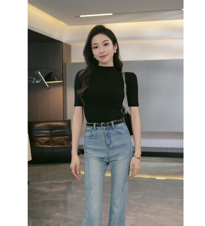  MEINA2【华丽身姿】早春气质百搭圆领2025新款高级修身显瘦针织衫