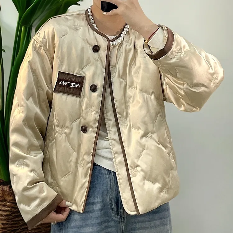 新中式国风休闲加厚短款轻薄款ins保暖羽绒服百搭宽松时尚冬季女