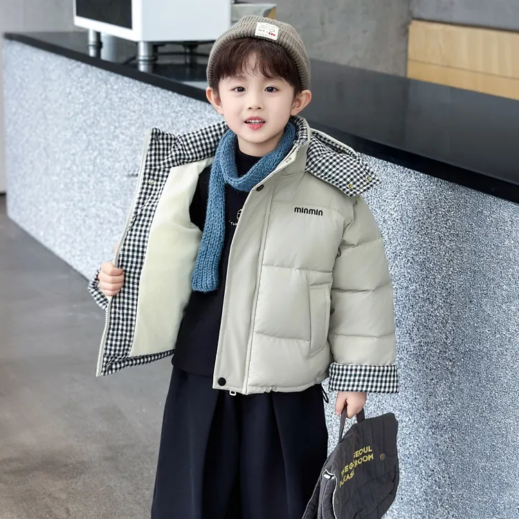 男童冬季棉服2025新款儿童冬装加绒外套男宝宝洋气短款厚宝宝棉衣
