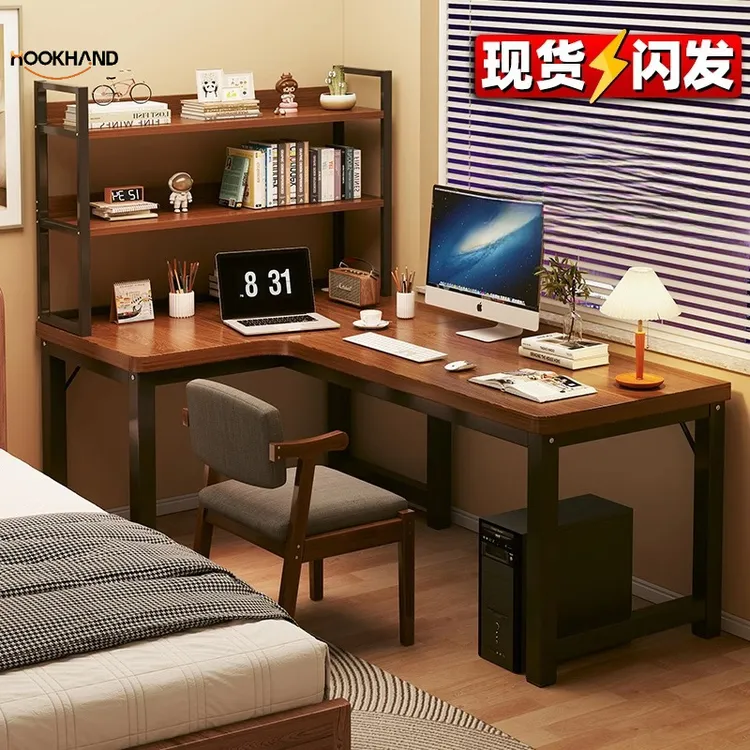电脑桌台式转角桌家用L型书桌学生写字桌卧室拐角办公桌简易桌子