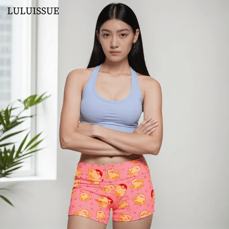 LULUISSUE｜小圆鸡跑步运动紧身健身裤粉色可爱速干高弹瑜伽裤